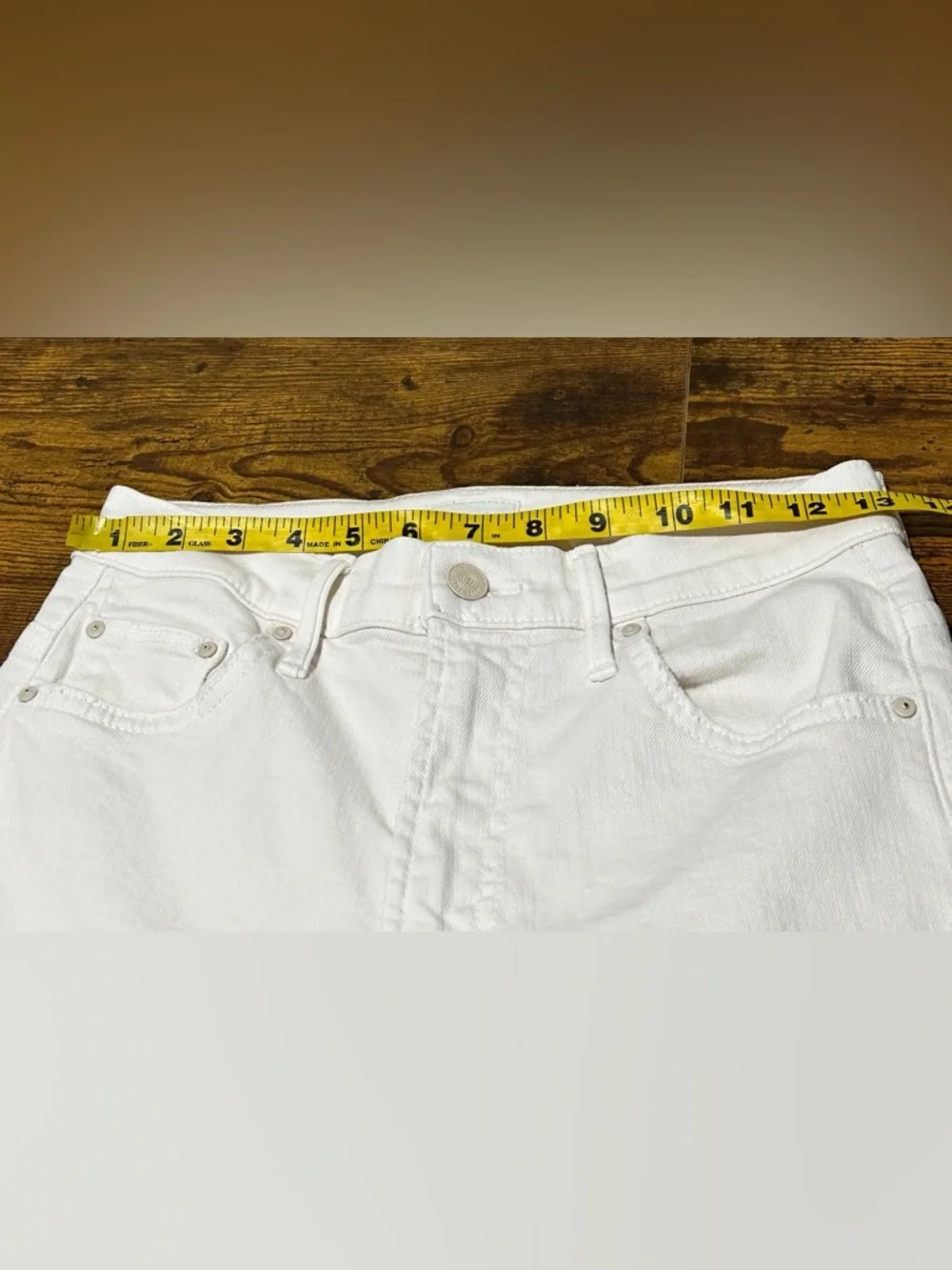Mother The Insider Crop Step Fray Jeans Cream Puffs - Picture 10 of 13